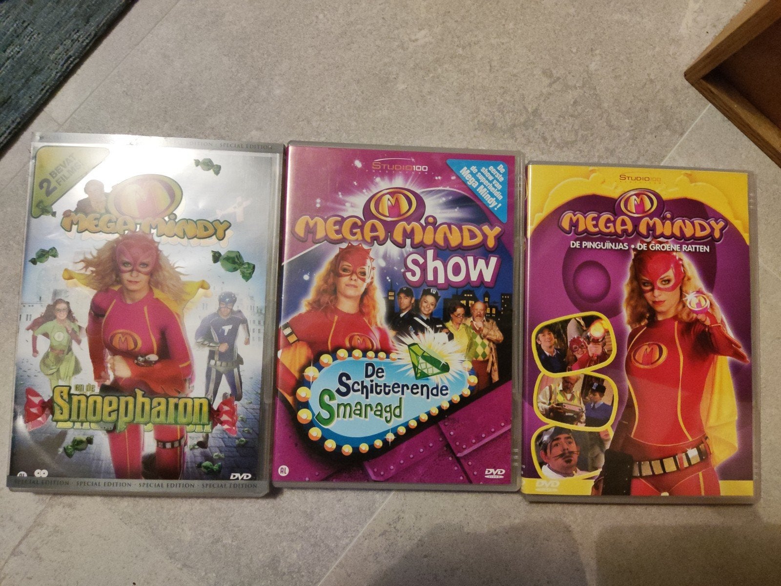 Mega Mindy DVD collectie: De Snoepbaron, Show, Pinguïnjas, Gebruikt, Verzamelbox, Alle leeftijden, Familie