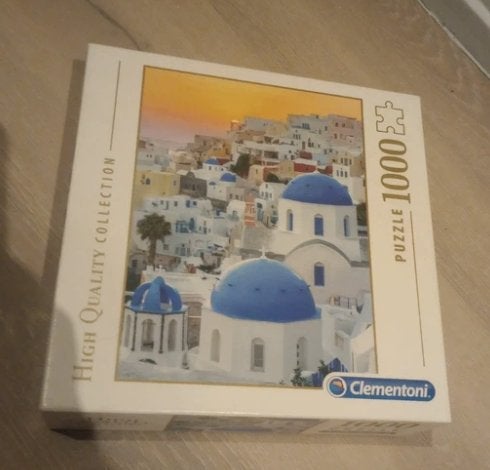 Puzzel 1000 stukjes santorini, Ophalen of Verzenden, 500 t/m 1500 stukjes, Zo goed als nieuw