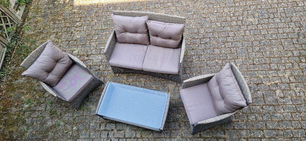tuinset/loungeset, Tuin en Terras, Tuinsets en Loungesets, Ophalen, 4 zitplaatsen, Rotan, Zo goed als nieuw