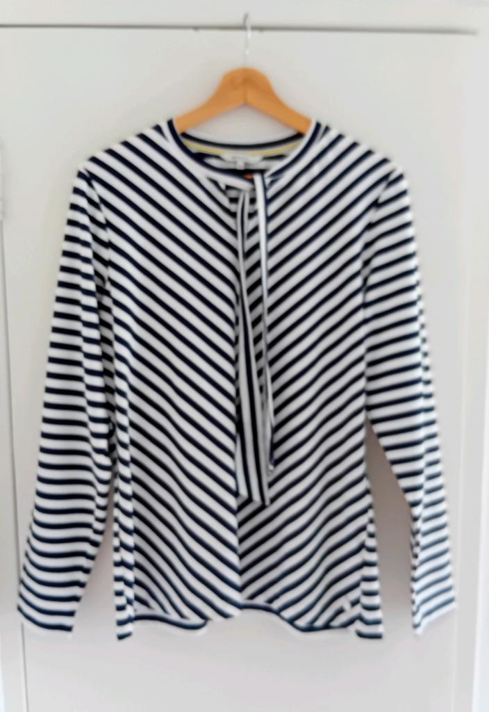 Sandwich top shirt diagonale strepen blauw wit XL/42, Kleding | Dames, Tops, Blauw, Maat 42/44 (L), Ophalen of Verzenden, Zo goed als nieuw
