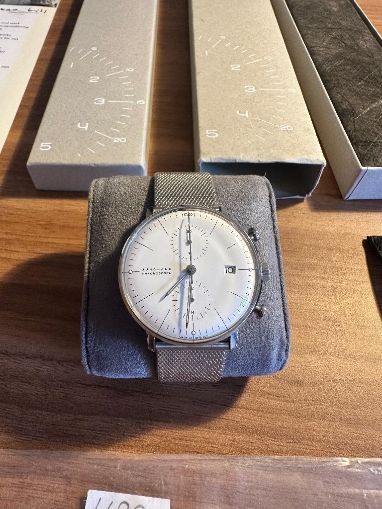 Junghans Max Bill Chronoscope, Ophalen of Verzenden, Nieuw, Staal, Overige merken