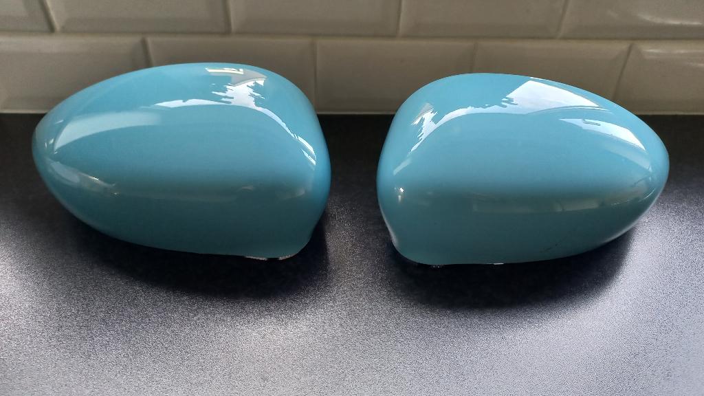 Spiegelkappen Fiat / Abarth 500, kleur: 952 Azzurro blauw, Auto-onderdelen, Spiegels, Ophalen of Verzenden, Gebruikt, Fiat
