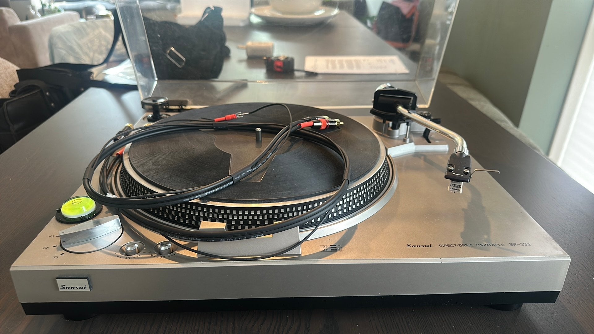 Sansui SR-333 direct drive + Rega Carbon element, Audio, Tv en Foto, Platenspelers, Refurbished, Pitch-regelaar, Platenspeler