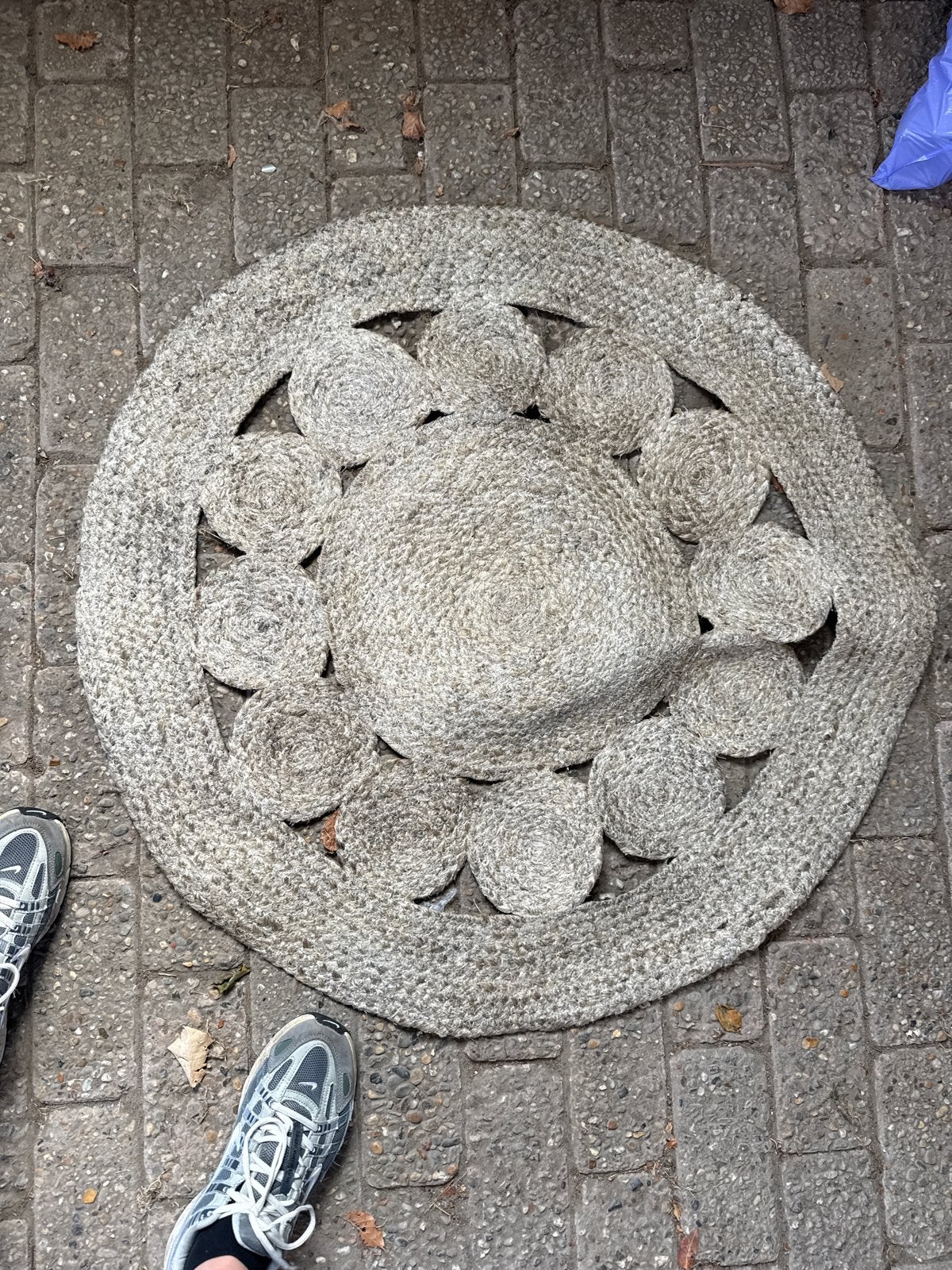 Rond Juten Vloerkleed - Natuurlijke Stijl, Gebruikt, 100 tot 150 cm, Beige, Rond