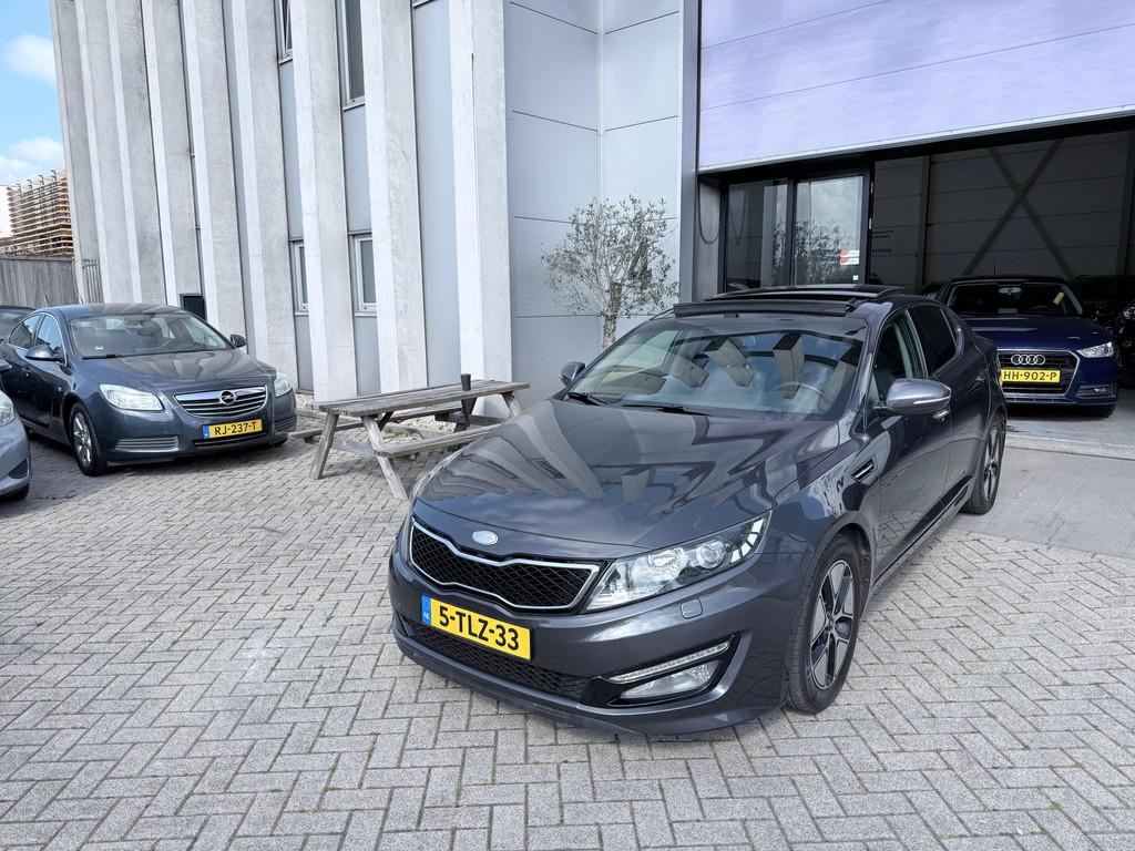 Kia Optima 2.0 CVVT Hybrid Super Pack PANO! CAMERA! LEER! IN, Auto's, Kia, Euro 5, Gebruikt, Zwart, 4 cilinders