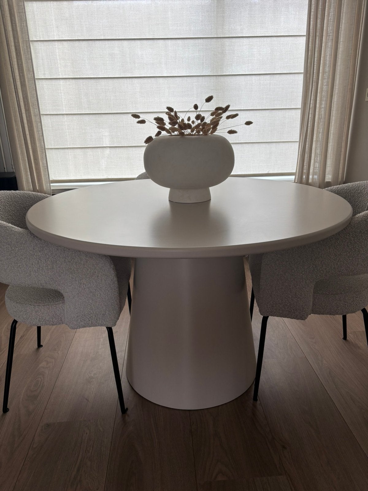 Eettafel beige 120cm, Huis en Inrichting, Tafels | Eettafels, Ophalen, Zo goed als nieuw, Rond, 100 tot 150 cm