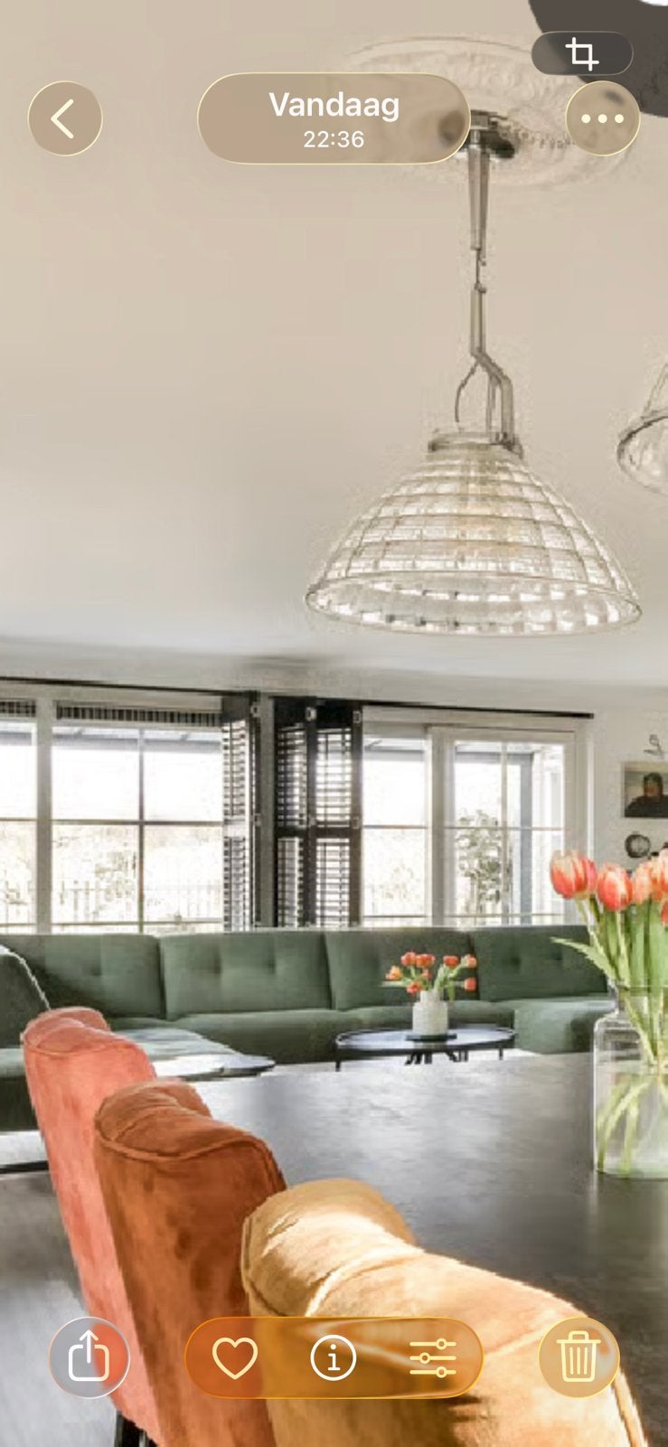 Italiaanse design lampen 2 stuks groot en zwaar, Ophalen, Zo goed als nieuw, Glas