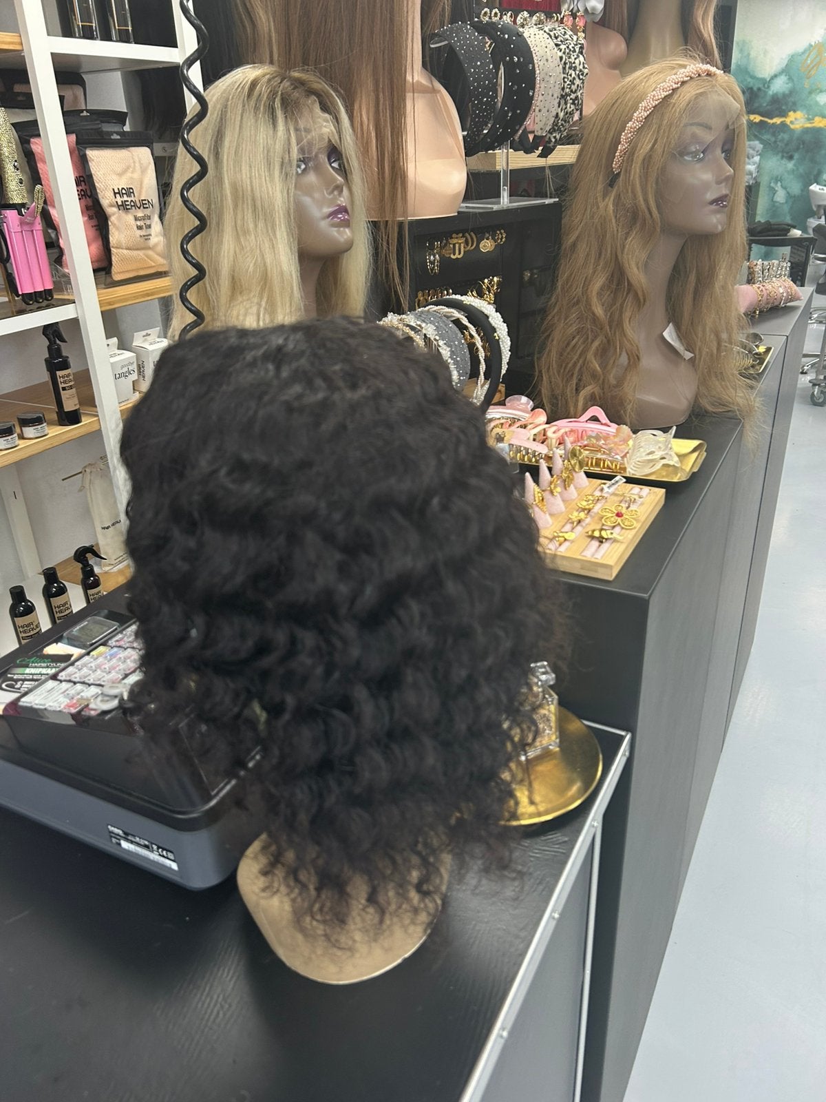 Grove krul Echthaar Pruik SALE human hair lace wig €49 TOP, Ophalen of Verzenden, Nieuw, Pruik of Haarverlenging