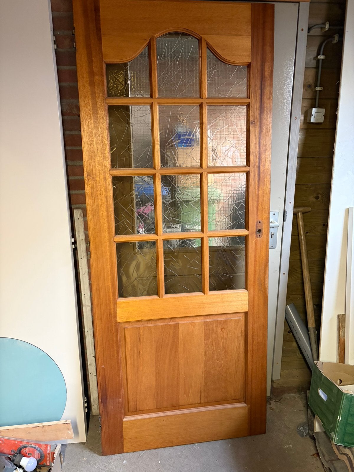 Stompe deur met glaswerk (82 x 201cm), Ophalen, Gebruikt, 80 tot 100 cm, Binnendeur