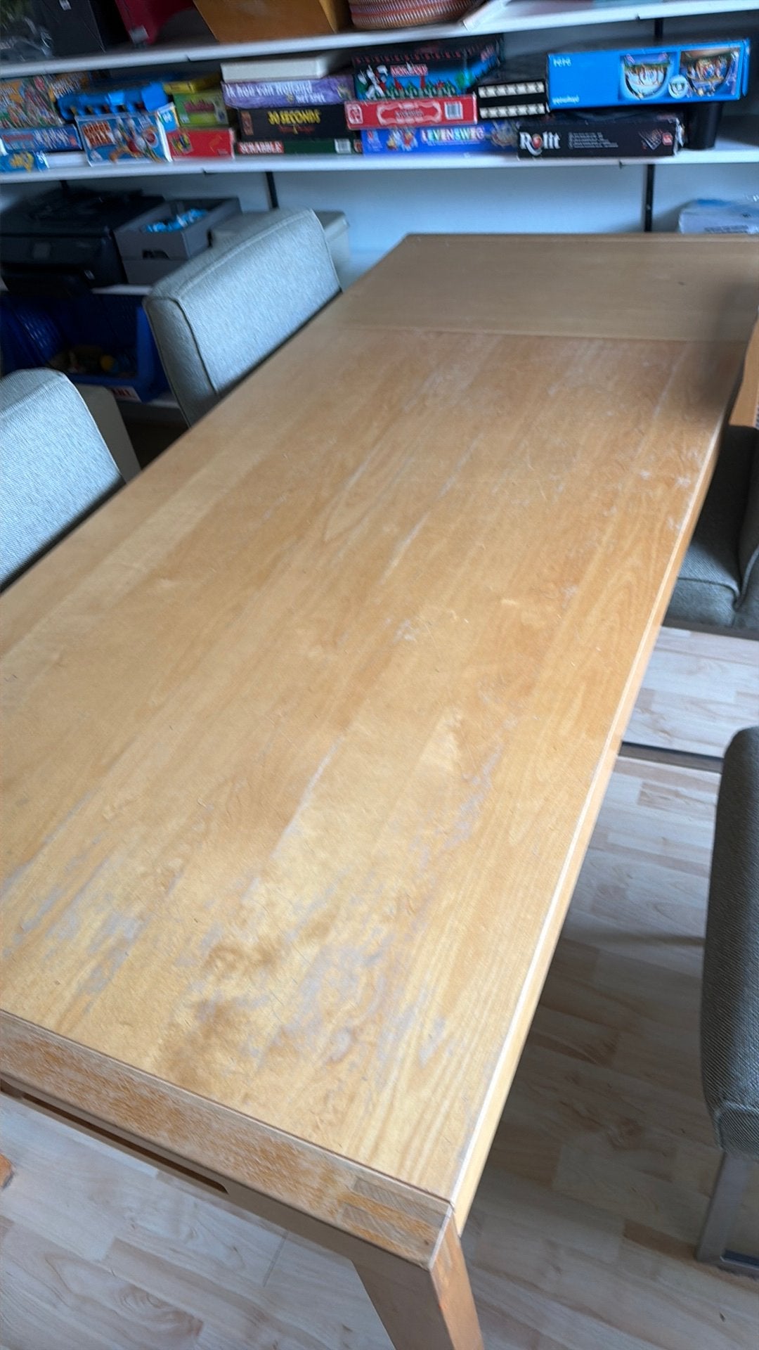 Beuken Hobby of eettafel, Huis en Inrichting, Ophalen, 200 cm of meer, 50 tot 100 cm, Zo goed als nieuw