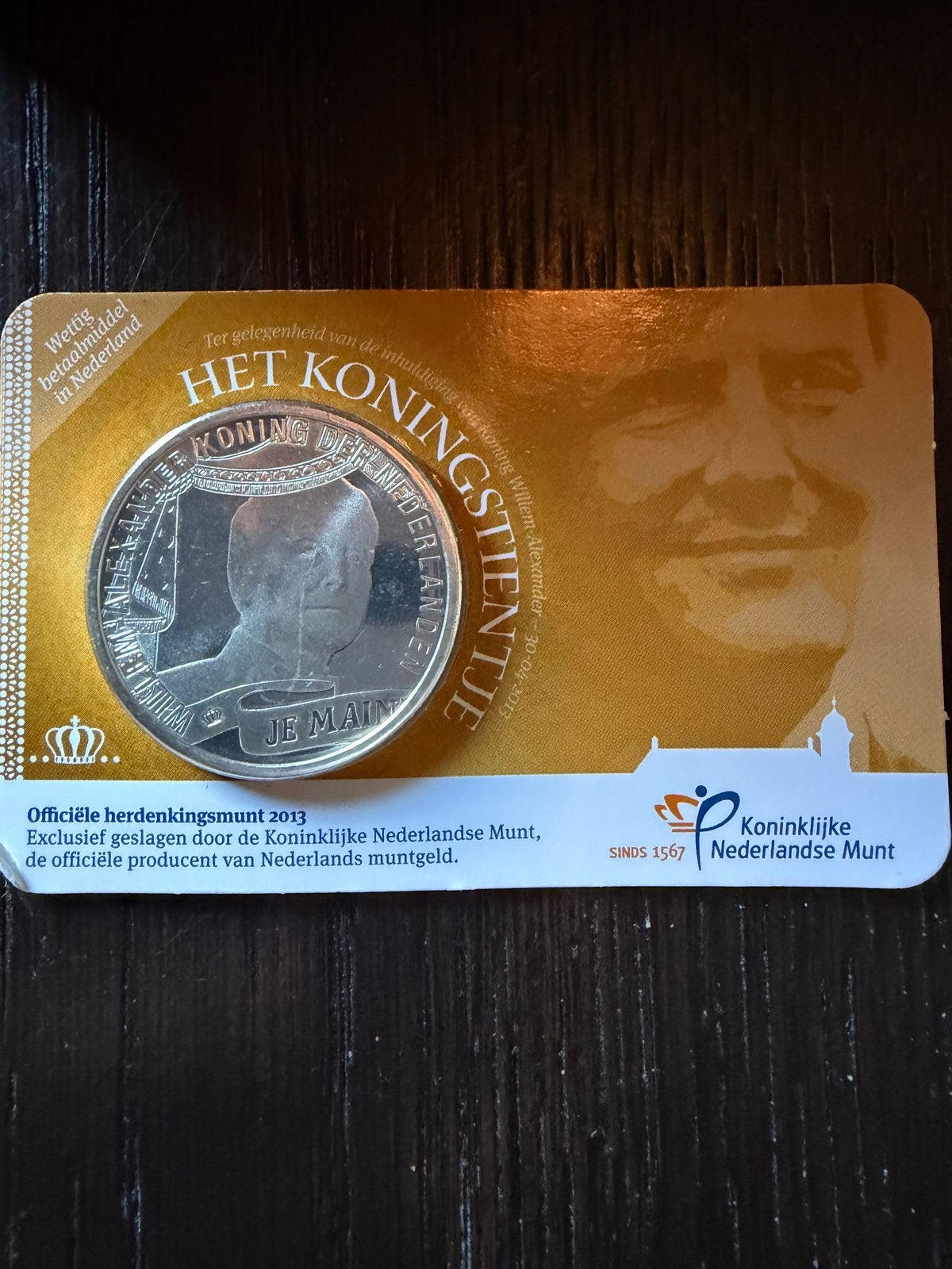 Het Koningstientje 2013 - Zwaar Verzilverde Munt, Koningin Beatrix, Zilver, Euro's, Ophalen of Verzenden