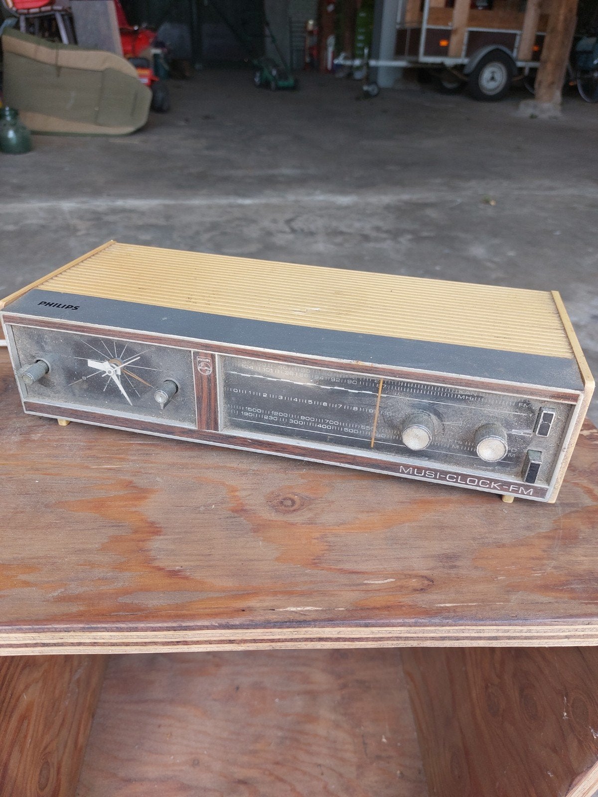 Vintage Philips Musi-Clock-FM Radio - Klassieke Wekker Radio, Ophalen of Verzenden, Gebruikt, Radio