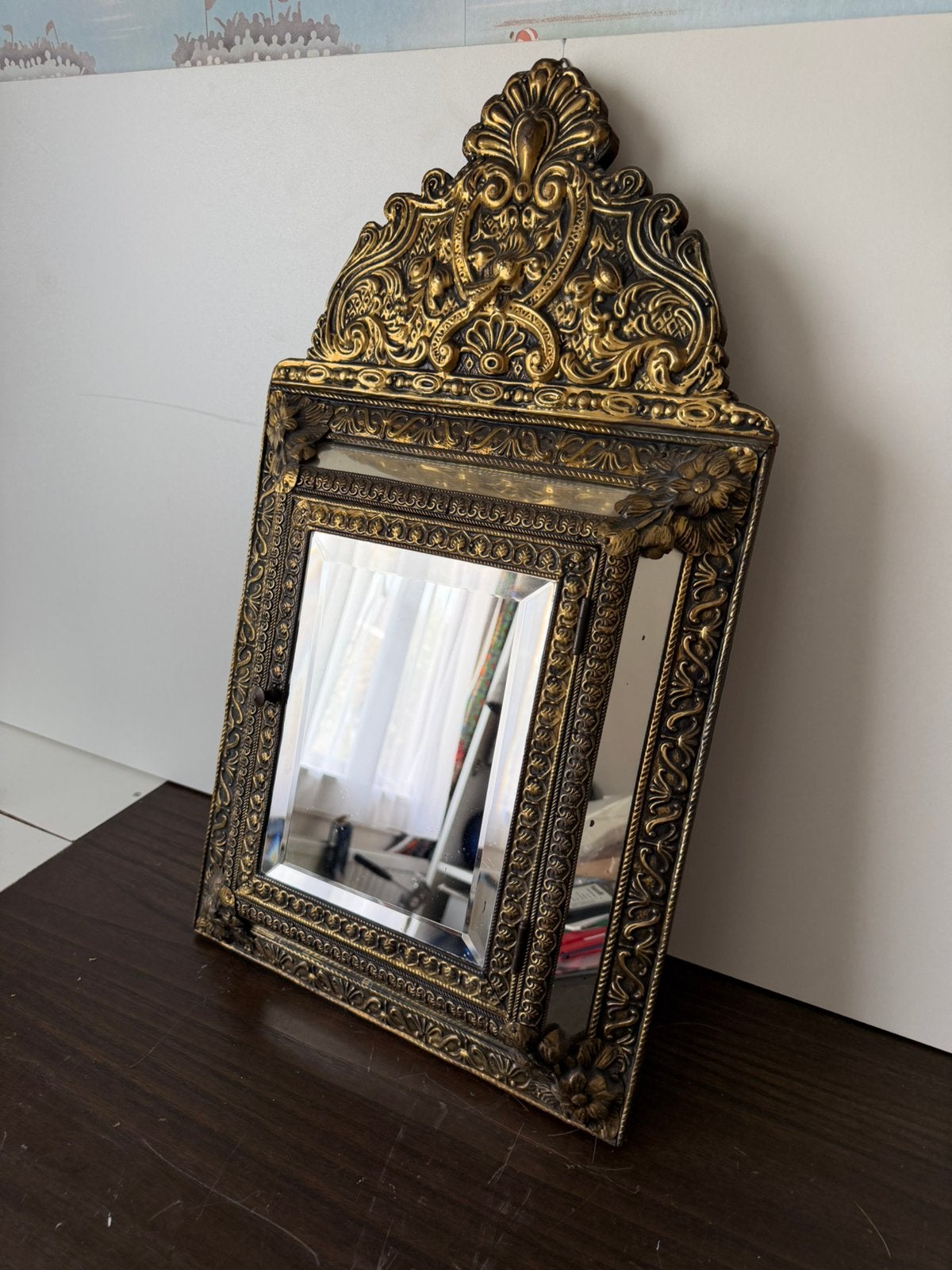Vintage barok spiegelkast / sleutelkast, Antiek en Kunst, Ophalen, Minder dan 50 cm, Minder dan 100 cm