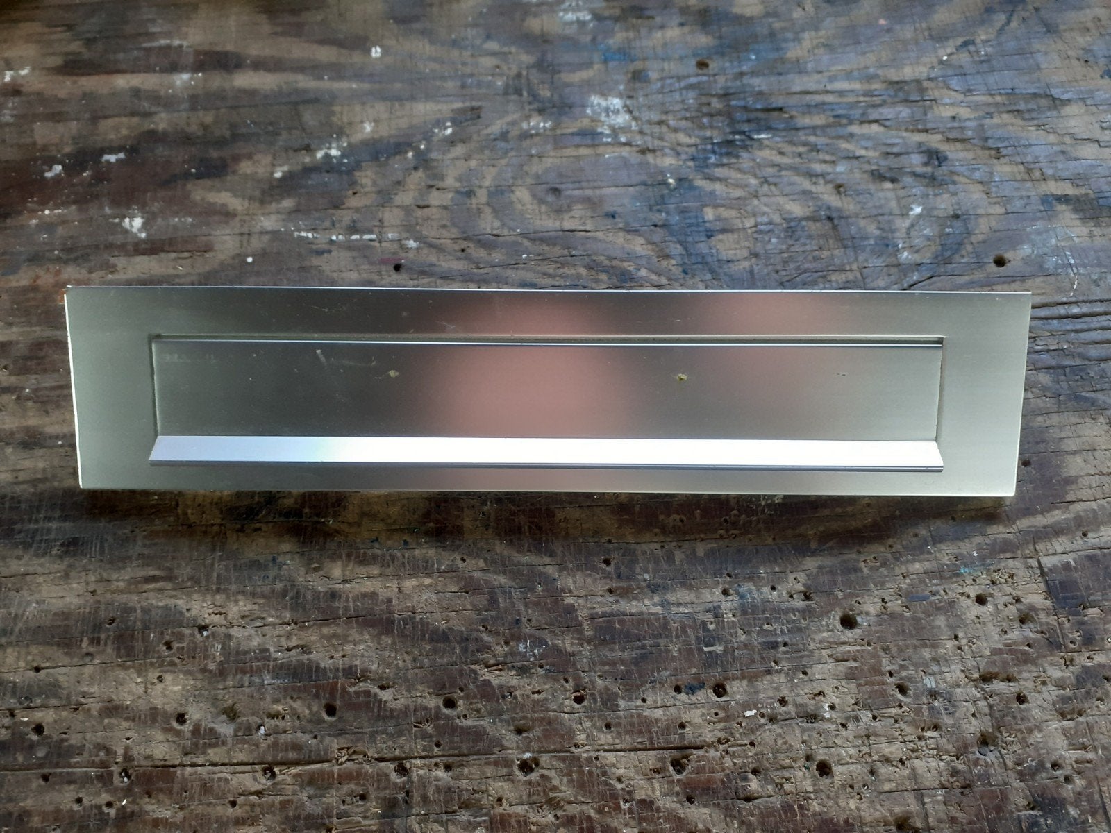 Brievenbus klep aluminium nr 1, Ophalen of Verzenden, Gebruikt, Aluminium, Brievenbusklep
