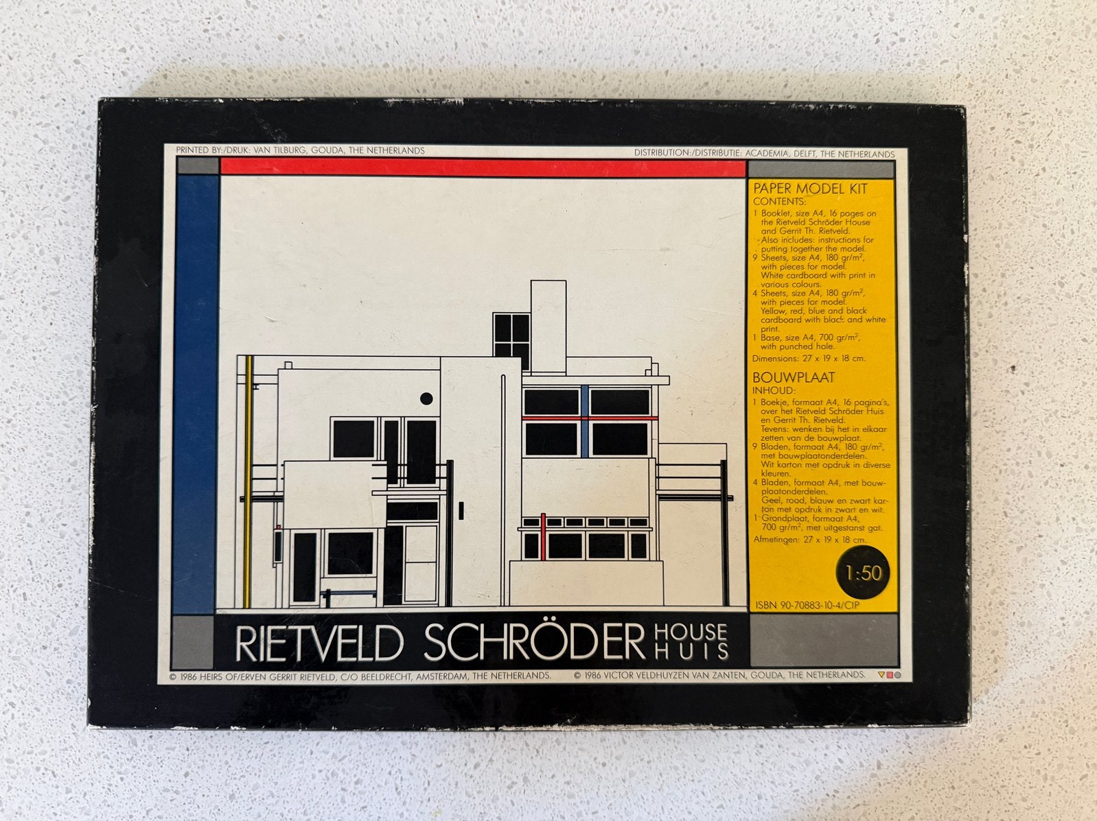 Rietveld Schröder Huis Bouwplaat - Schaal 1:50, Overige merken, 1:50 of kleiner, Overige typen, Nieuw