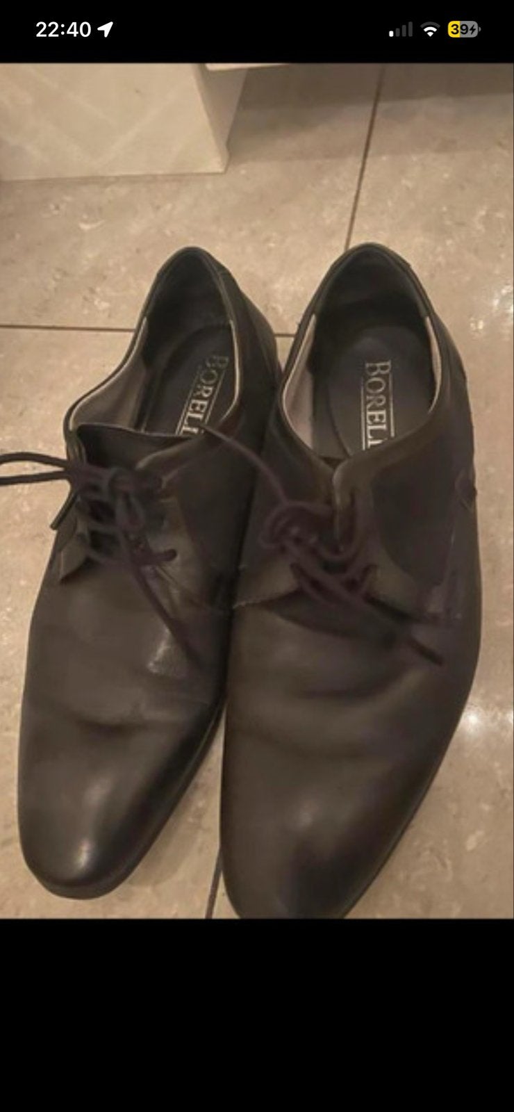 Borelli herenschoenen - Maat 41, Ophalen of Verzenden, Gedragen, Zwart, Veterschoenen