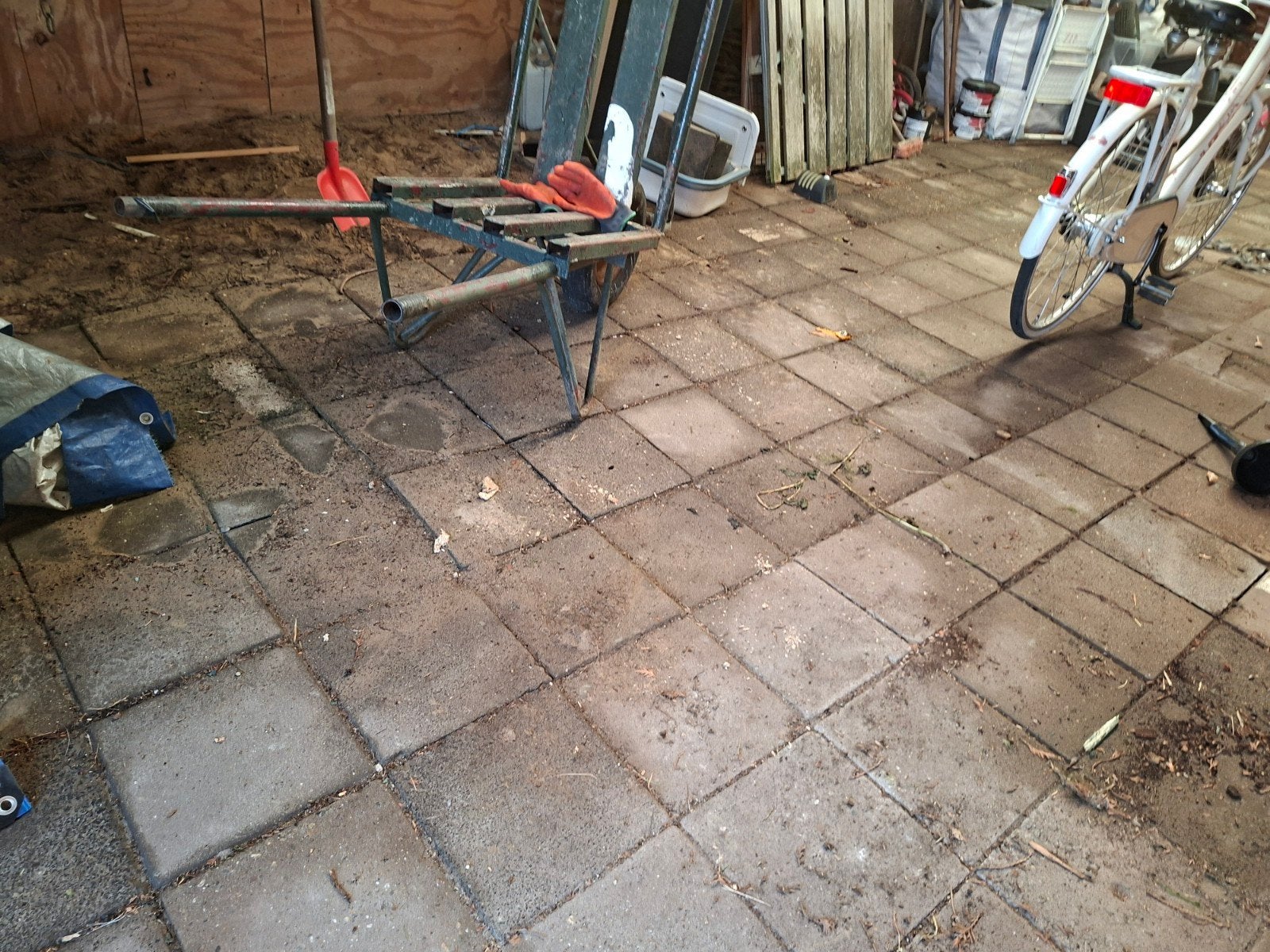 Gratis stoeptegels 30*30cm, Gebruikt, Ophalen of Verzenden, 10 m² of meer, Beton