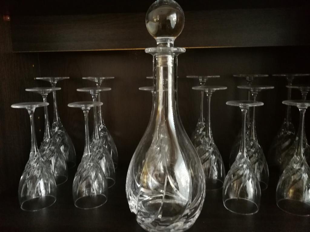 Kristallen glazen en karaf Toscane, Ophalen, Zo goed als nieuw, Kristal