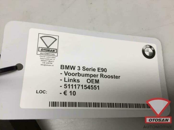 bmw 3 serie e90 voorbumper rooster links 51117154551, Petuelring 130
80788  Munich, DE, Info@bmw.de, Ophalen of Verzenden, Bumper