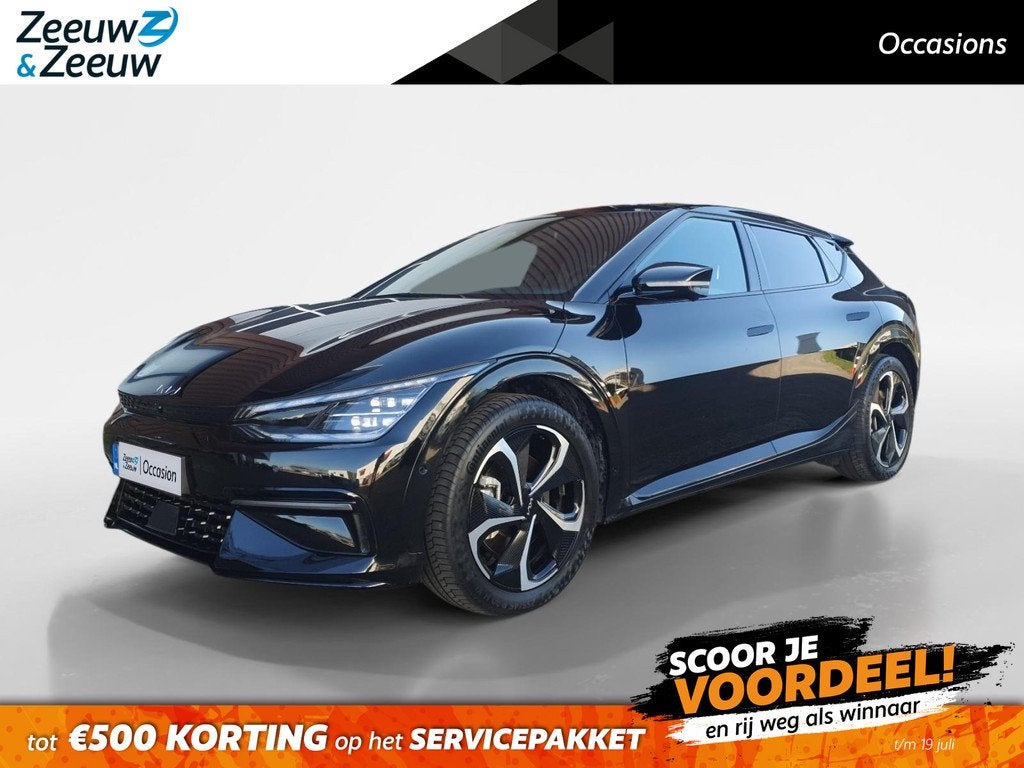 Kia EV6 GT-Line AWD 77.4 kWh | Schuifdak | Rondom Camera | S, Auto's, Automaat, 12 maanden, Gebruikt, Zwart