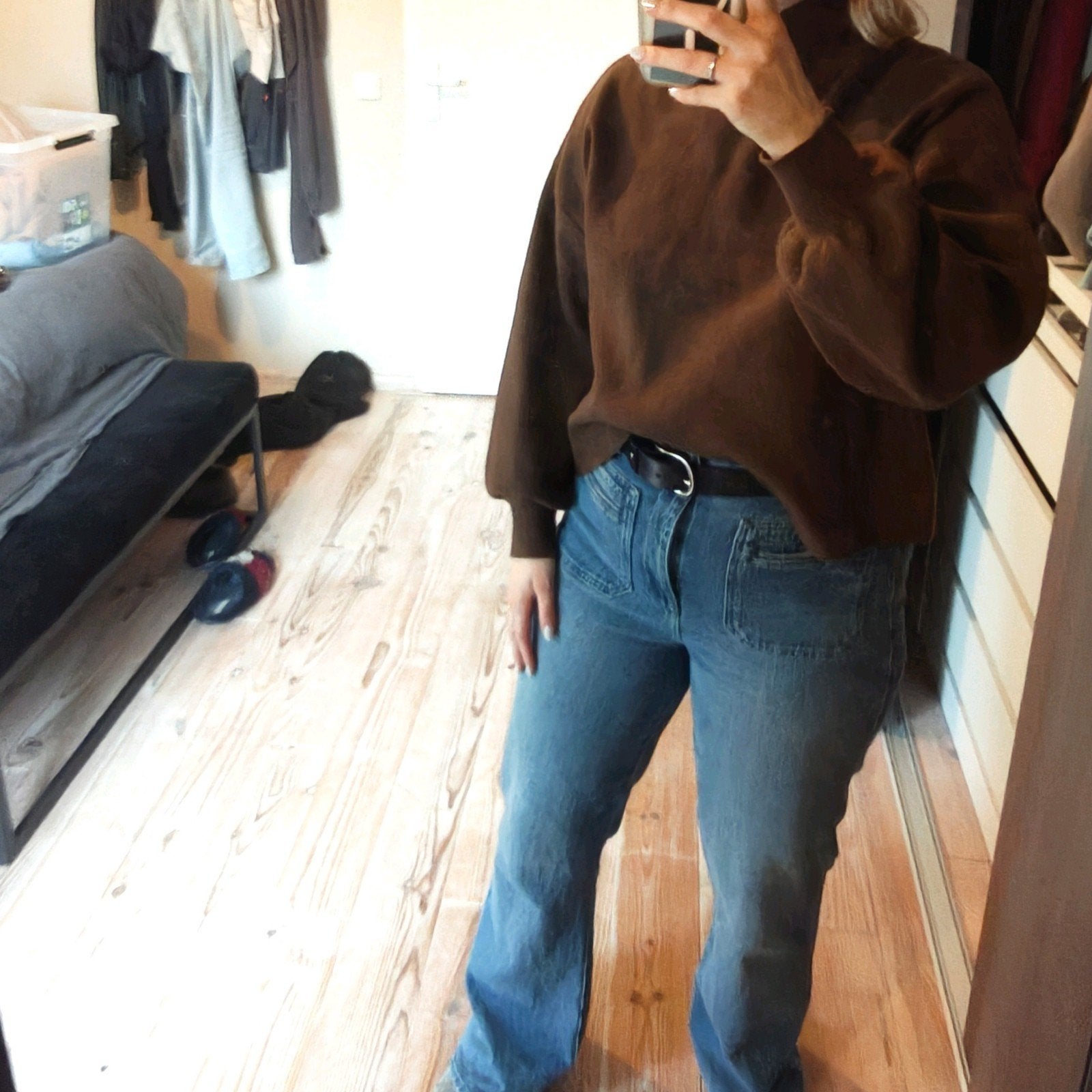 trui sweater bruin M L dames MSCH Copenhagen, Maat 38/40 (M), Msch Copenhagen, Bruin, Ophalen of Verzenden
