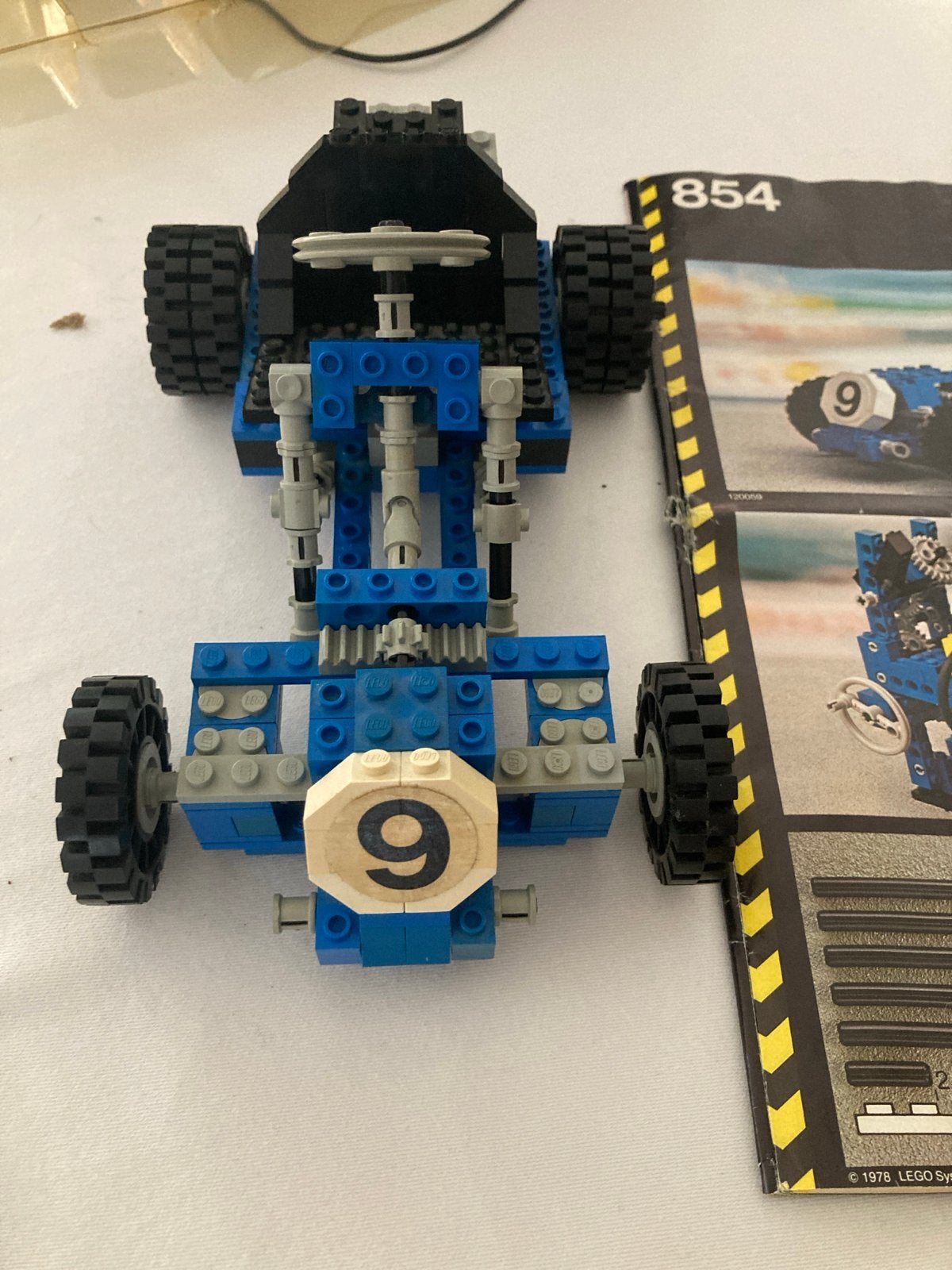 Vintage LEGO Technic 854 Go-Kart uit 1978 met doos en boekje, Ophalen, Gebruikt