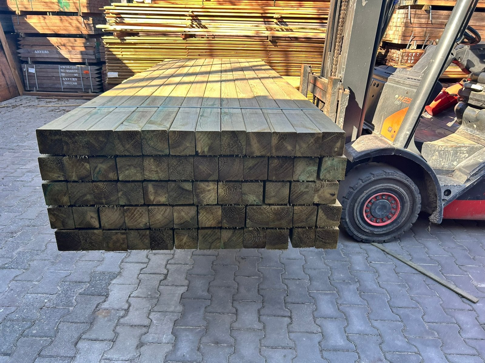 Geimpregneerde geschaafde paal 88x88 mm, Tuin en Terras, Palen, Nieuw, Ophalen of Verzenden, Hardhout