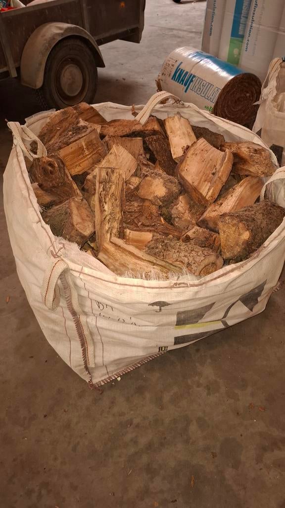 2 maal big bag met droog haart hout 1 m3, Minder dan 3 m³, Ophalen of Verzenden