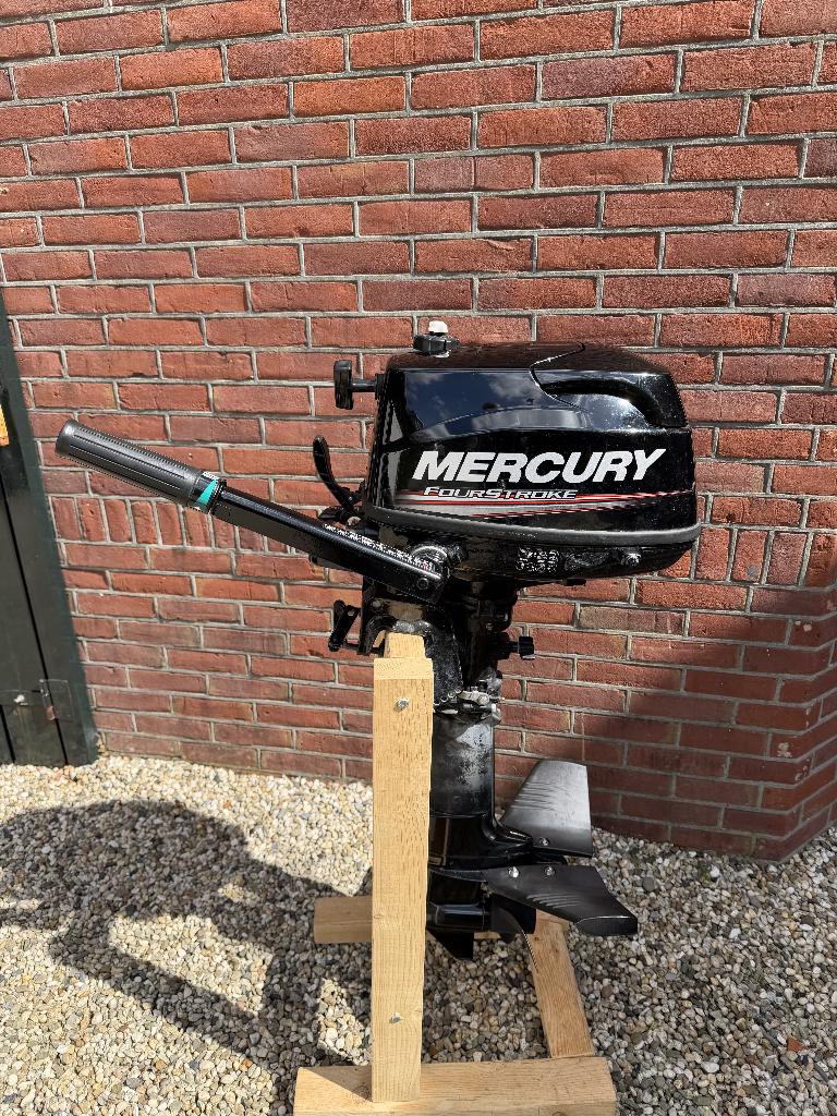 Mercury 6 pk buitenboordmotor, kortstaart met knuppel., Ophalen, 5 tot 10 pk, Viertaktmotor, Zo goed als nieuw