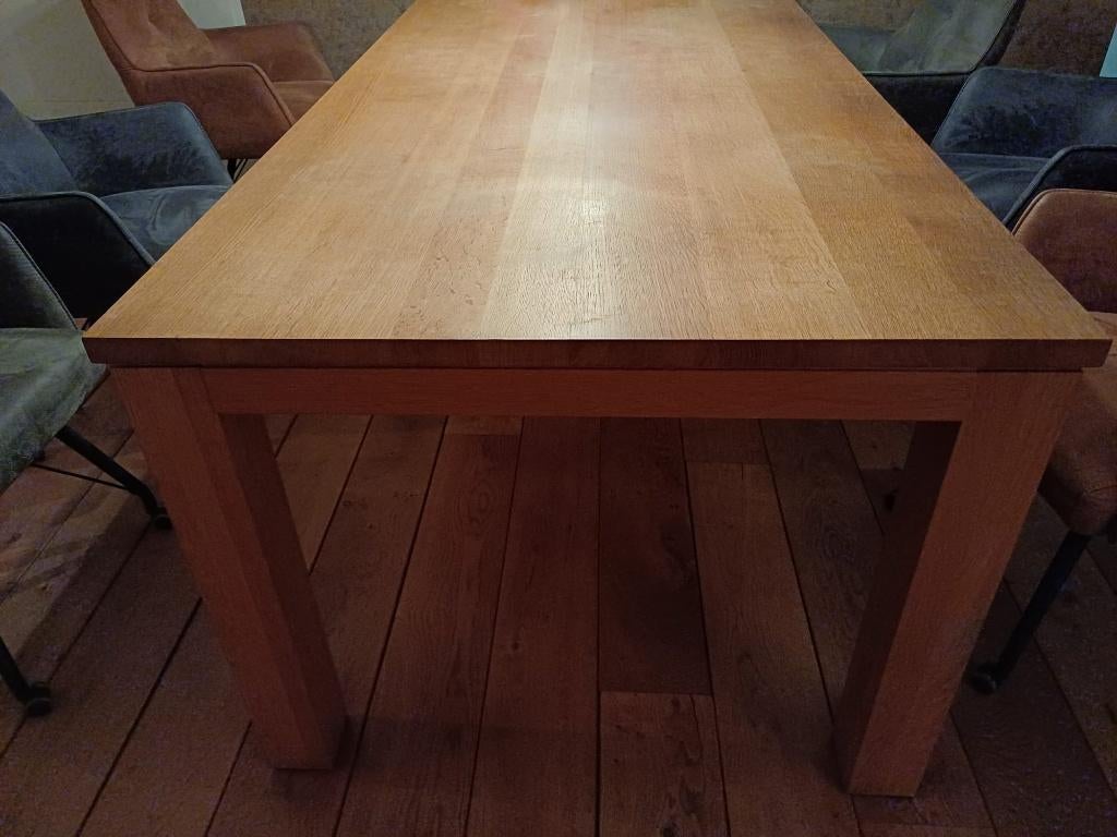 Massief eiken Index eetkamertafel groot, Huis en Inrichting, Tafels | Eettafels, Ophalen, Gebruikt, Eikenhout, 200 cm of meer