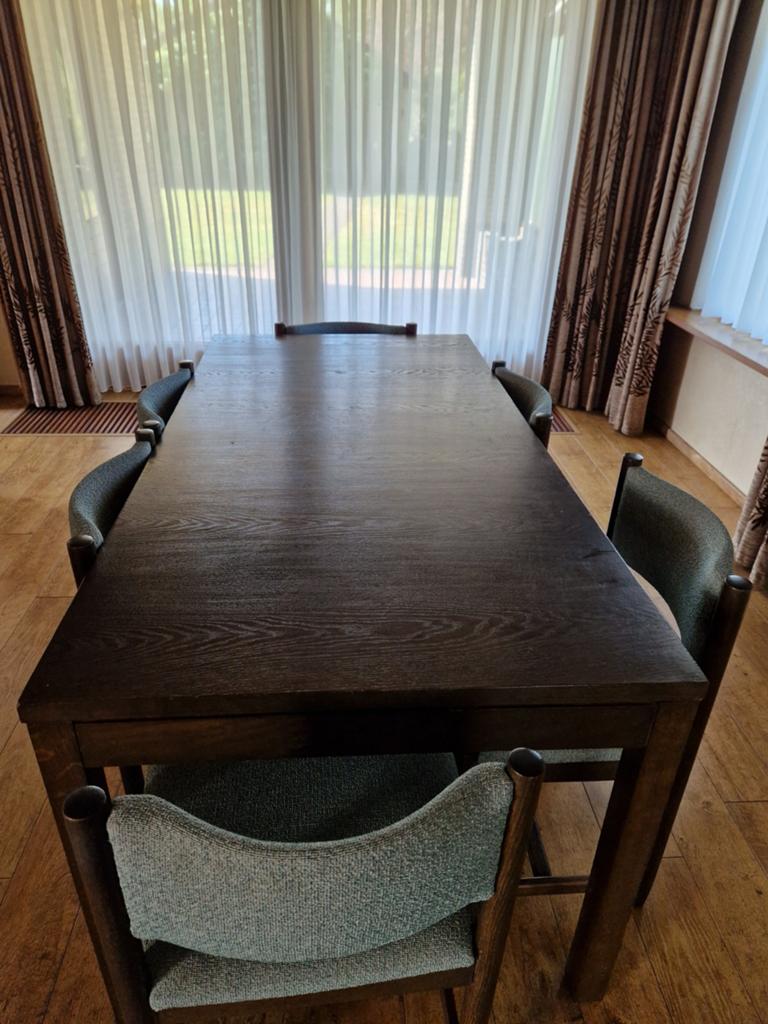 Eettafel met 6 stoelen, Huis en Inrichting, Tafels | Eettafels, Ophalen, Rechthoekig, 50 tot 100 cm