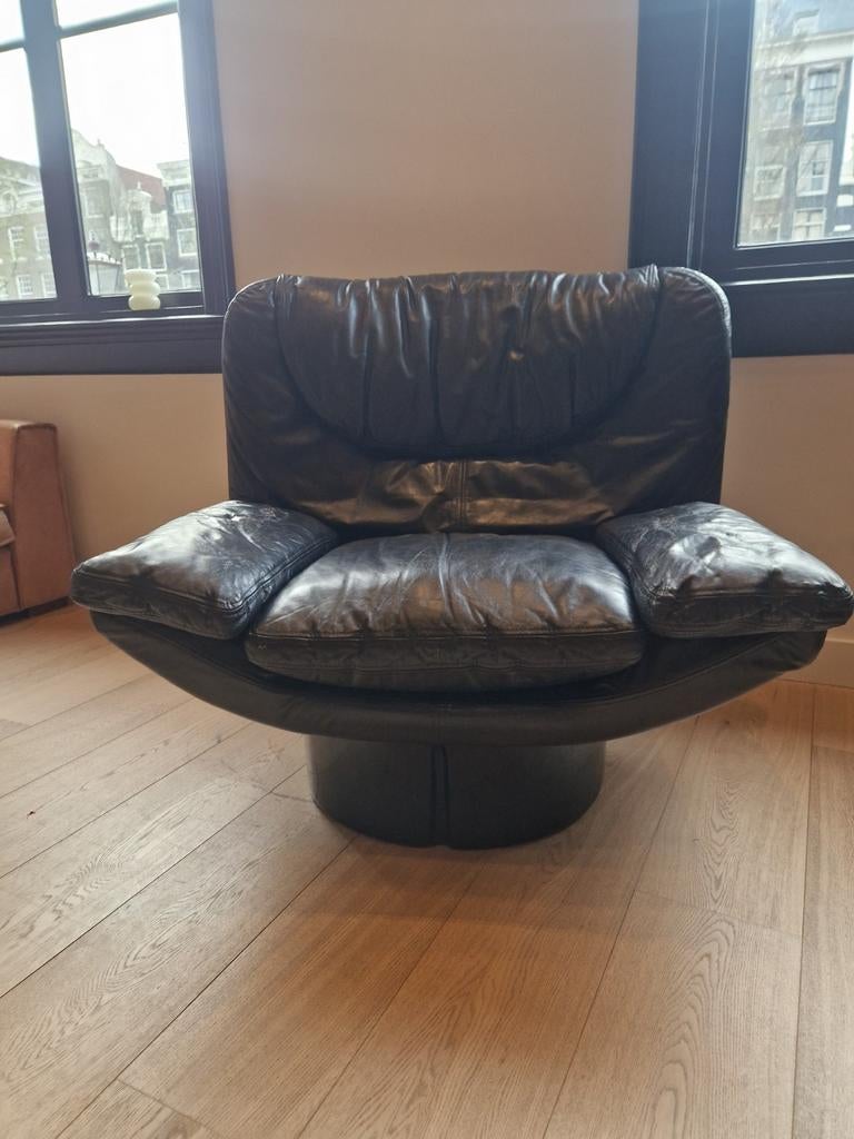 Vintage Italiaans Design: 'Il Poltrone' comfort Italy, Ophalen, Gebruikt, 50 tot 75 cm, Leer