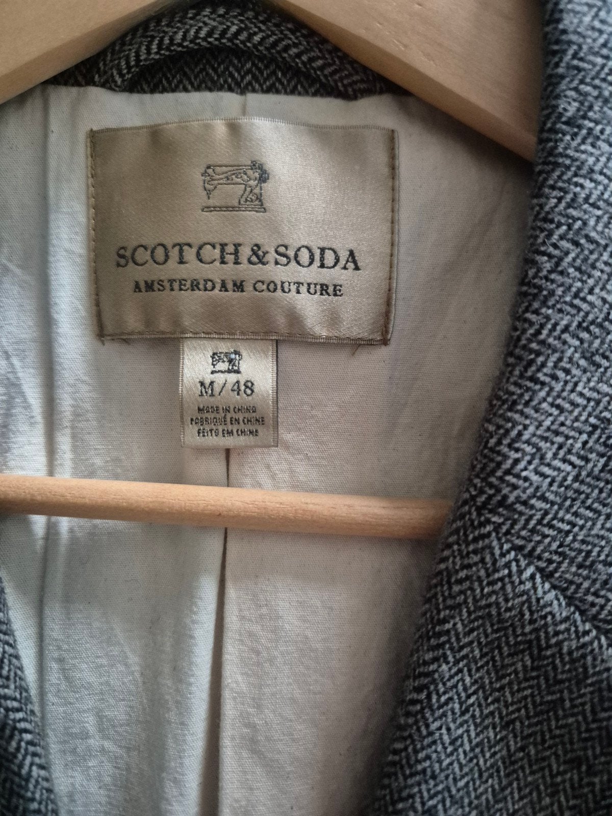 Scotch & Soda colbert met elleboogstukken - Maat M/48, Maat 48/50 (M), Ophalen of Verzenden, Zo goed als nieuw, Grijs