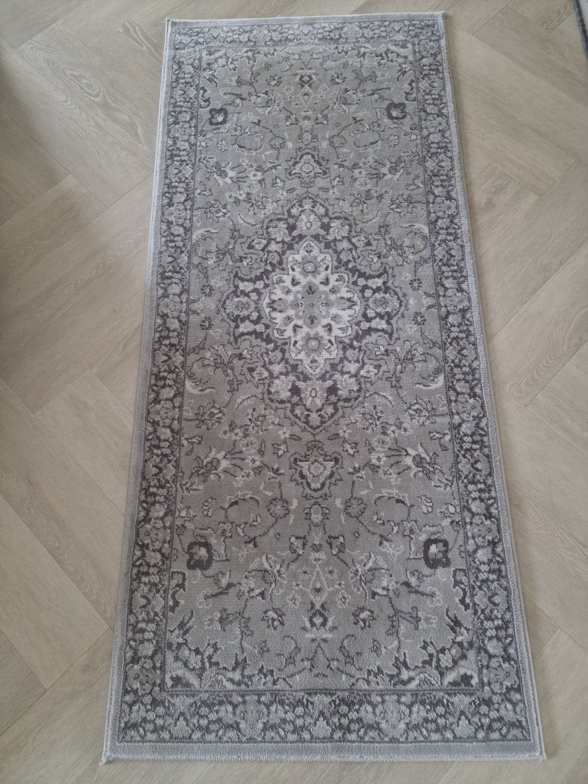 vloerkleed loper grijs creme beige, Grijs, 200 cm of meer, Zo goed als nieuw, Rechthoekig