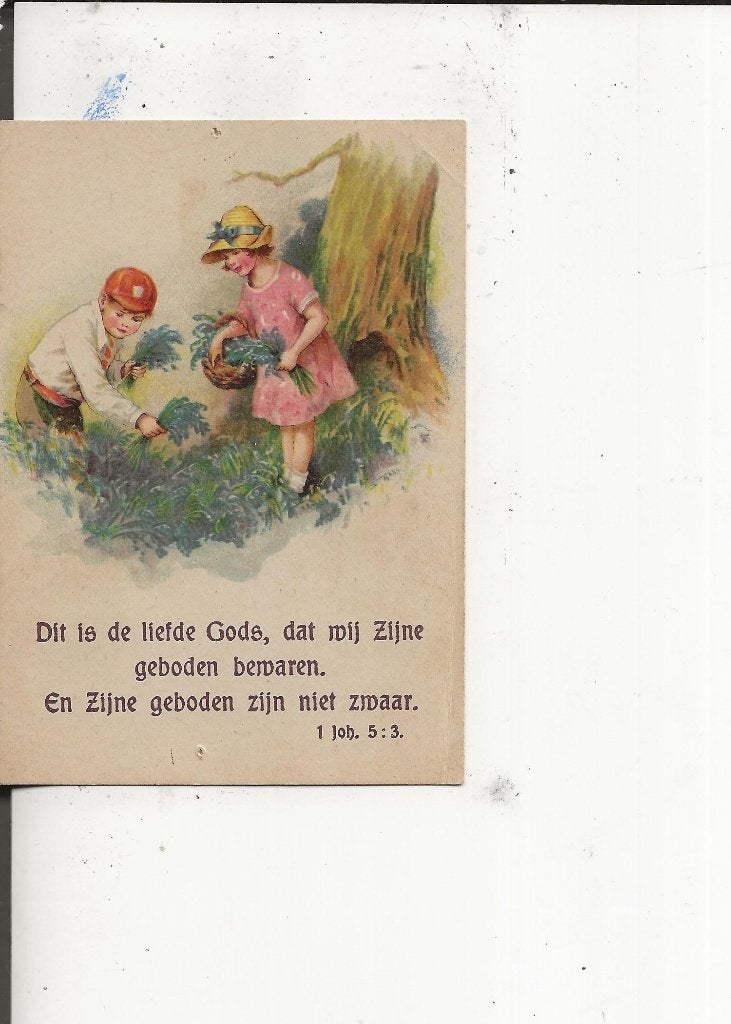 Dit is de Liefde Gods Joh 5-3 Bloemen plukken, Ophalen of Verzenden, Voor 1920, Ongelopen, Gelderland
