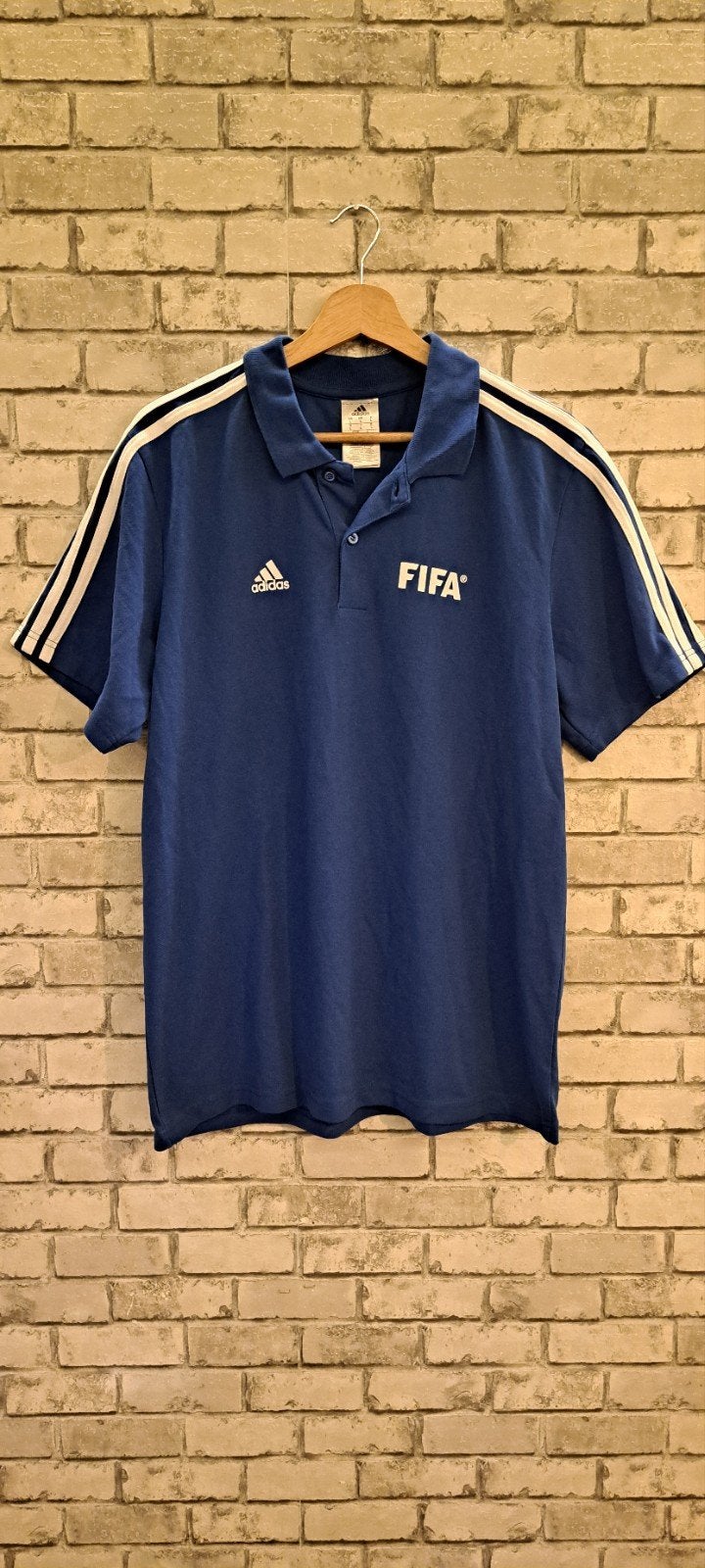 Adidas FIFA WK2010 South Africa Staff Polo, Maat 52/54 (L), Blauw, Ophalen of Verzenden, Zo goed als nieuw