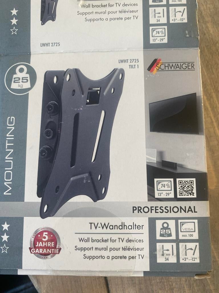Schwaiger LWHT 2725 Kantelbare TV Muurbeugel 13-29 inch, Ophalen of Verzenden, Nieuw