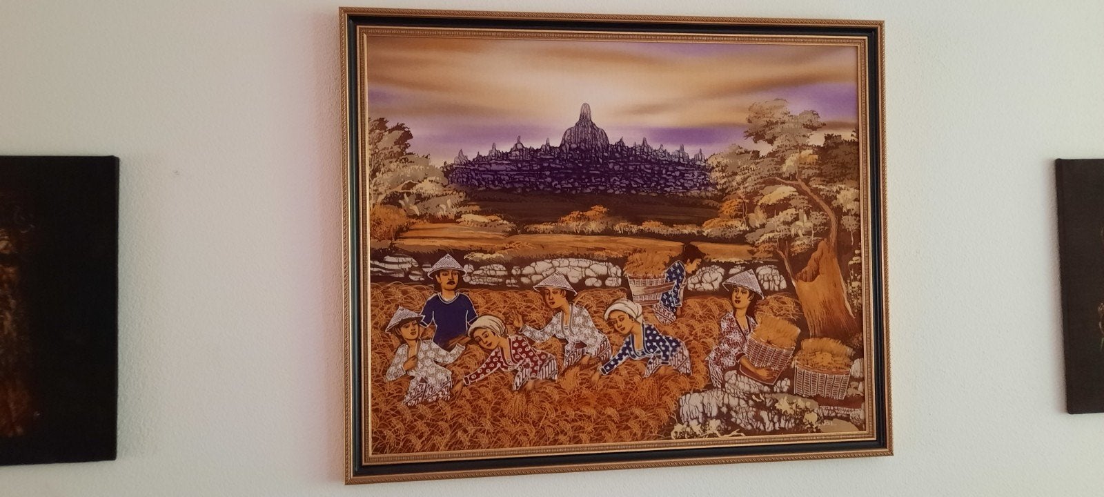 Schilderij borobudur tempel Java, Antiek en Kunst, Ophalen