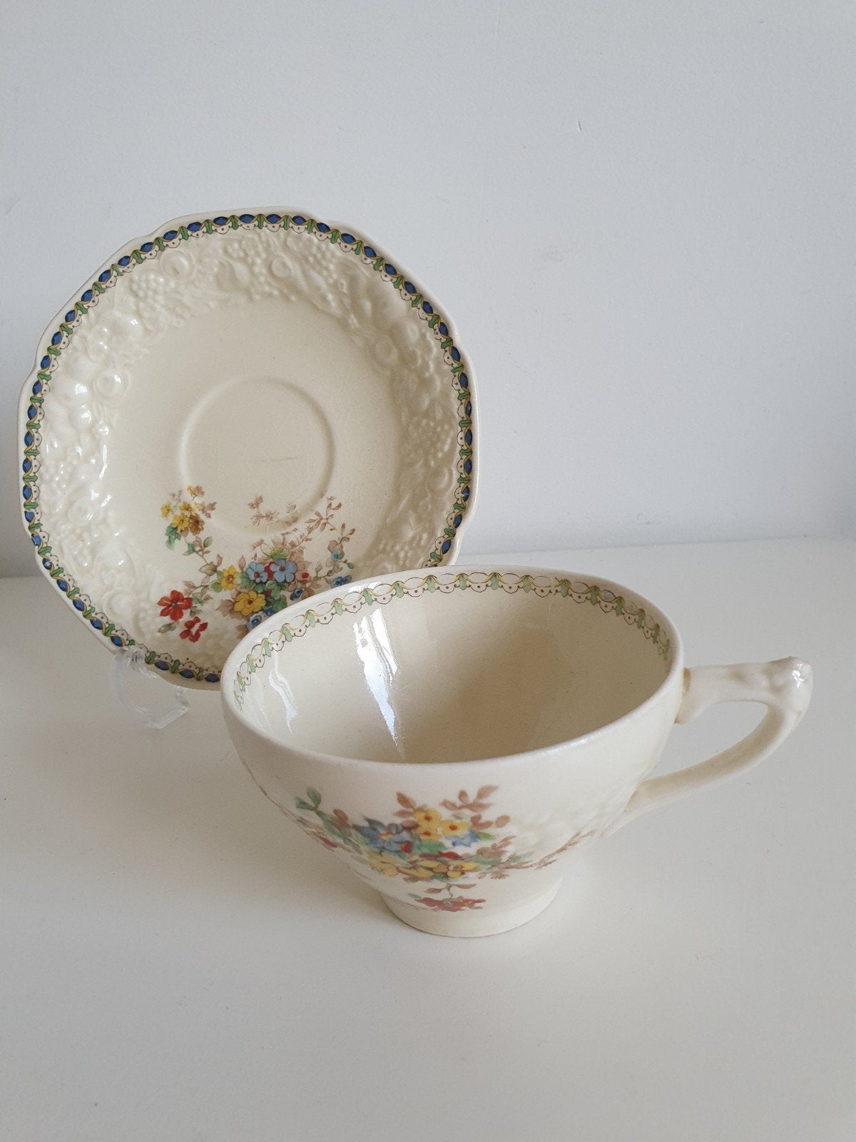 Vintage Crown Ducal , Florentine Tea cup, England, 1930, Antiek en Kunst, Ophalen of Verzenden