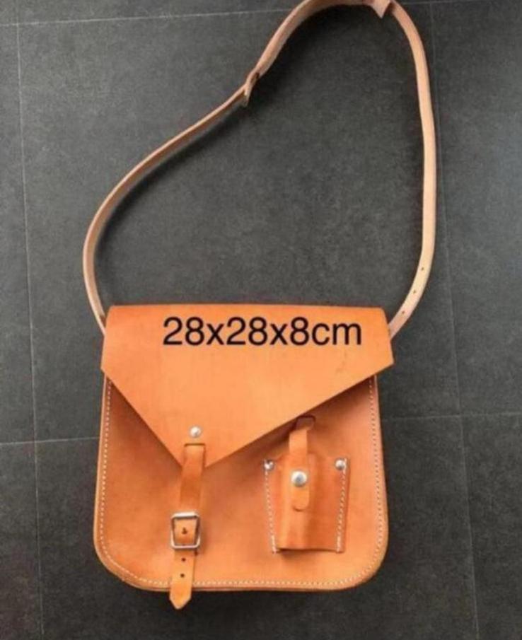 Lederen veldwerkers Outdoortas met holster., Ophalen of Verzenden, Zo goed als nieuw