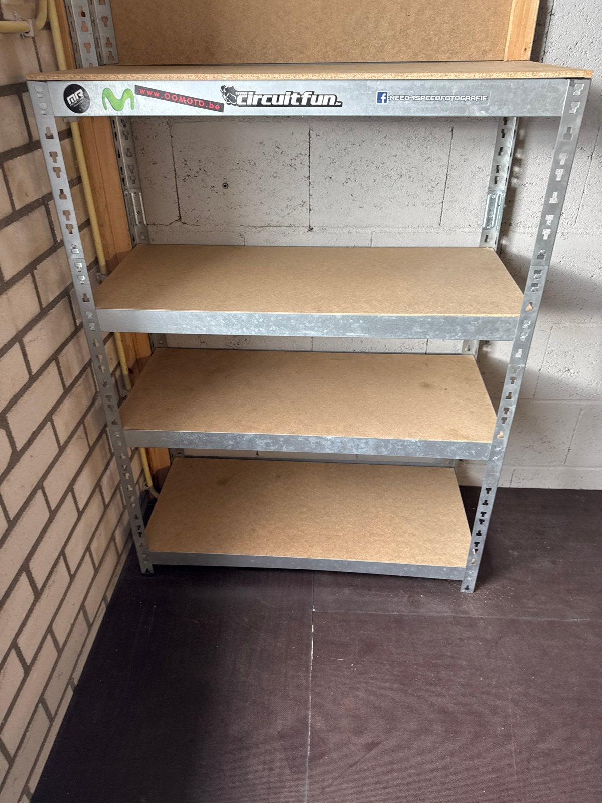 Stevige metalen stellingkast met 3 planken, Ophalen of Verzenden, Gebruikt
