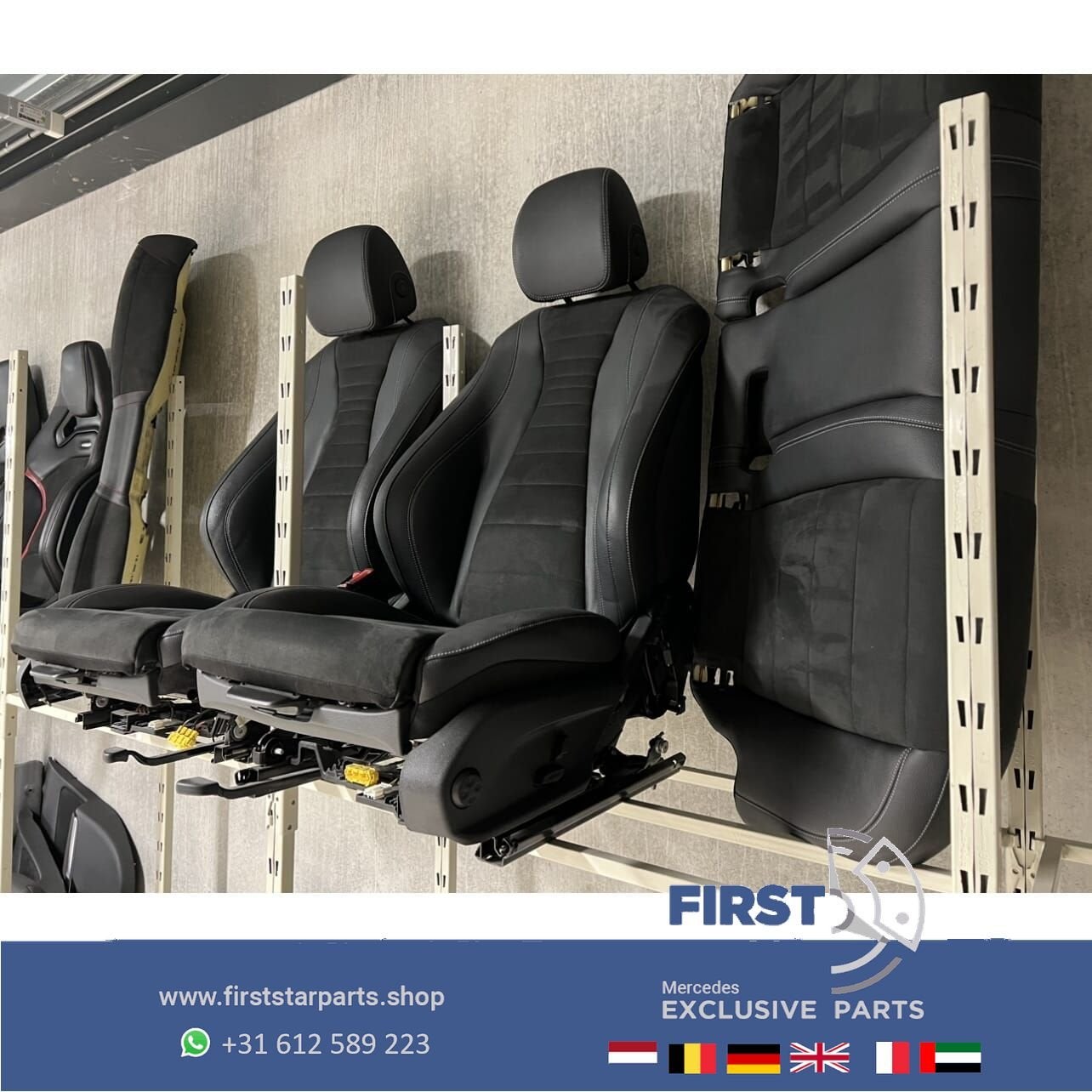 W213 STOELEN E43 E53 AMG interieur zwart HALF LEER Mercedes, Auto-onderdelen, Interieur en Bekleding, Gebruikt, -, Ophalen of Verzenden
