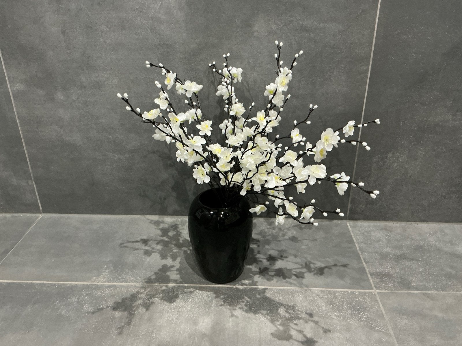 Kunstbloemen boeket - Witte bloesem (exclusief vaas), Huis en Inrichting, Woonaccessoires | Vazen, Kunststof, Verzenden, Wit, Nieuw