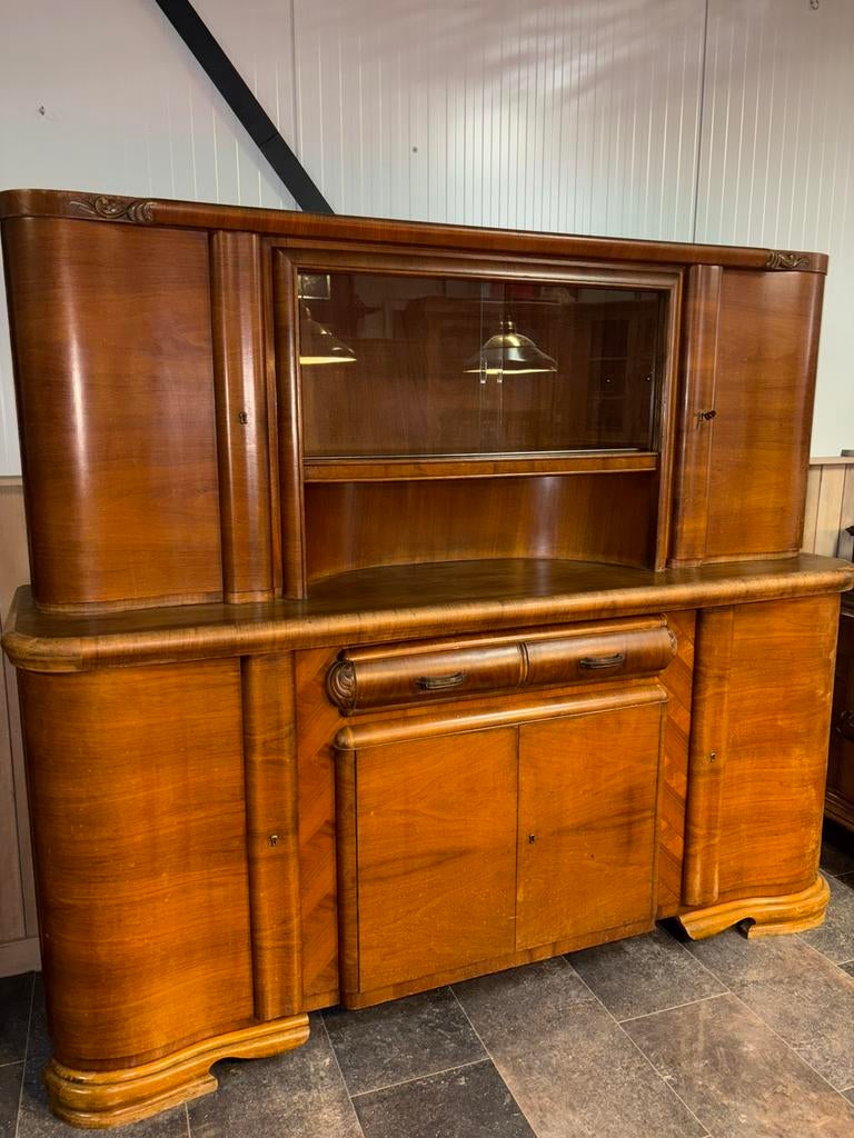 Vintage houten buffetkast, Antiek en Kunst, Antiek | Meubels | Kasten, Ophalen of Verzenden