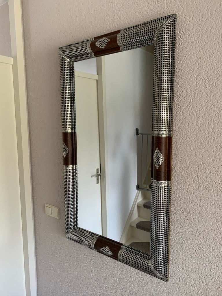 Oosterse spiegel met gedetailleerd frame, Minder dan 50 cm, Gebruikt, 100 tot 150 cm, Ophalen of Verzenden