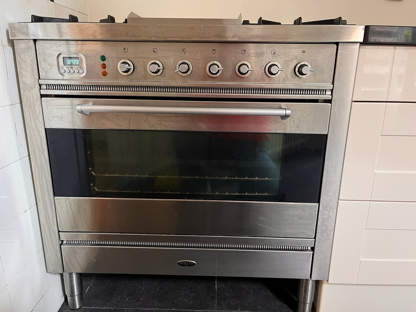 Boretti Vrijstaand Gasfornuis Oven - RVS, Witgoed en Apparatuur, Ophalen, Gebruikt, 60 cm of meer, Gas