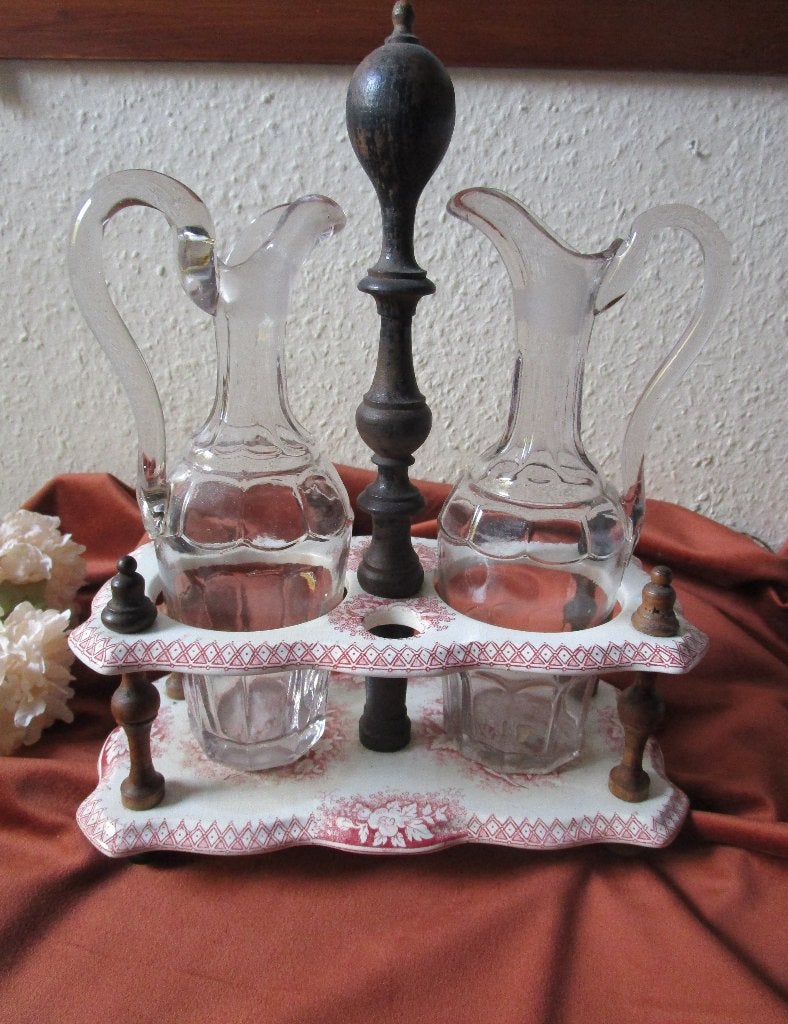 Oude tafelgarnituren olie/azijn, Ophalen of Verzenden