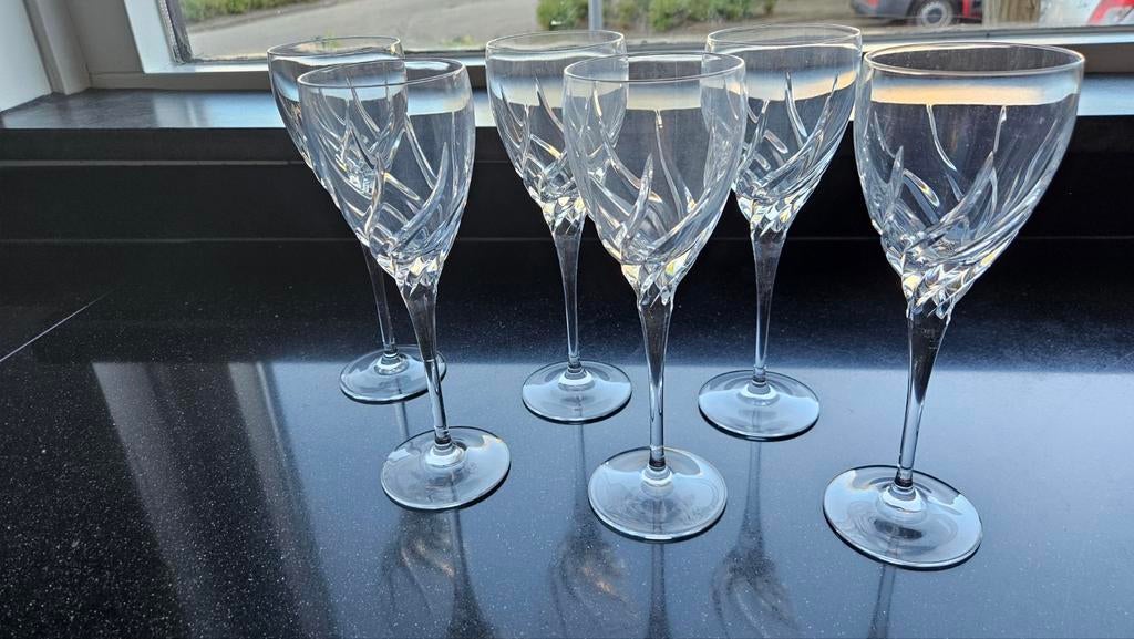 6 kristallen wijnglazen, Verzamelen, Glas en Borrelglaasjes, Ophalen of Verzenden, Nieuw, Overige typen
