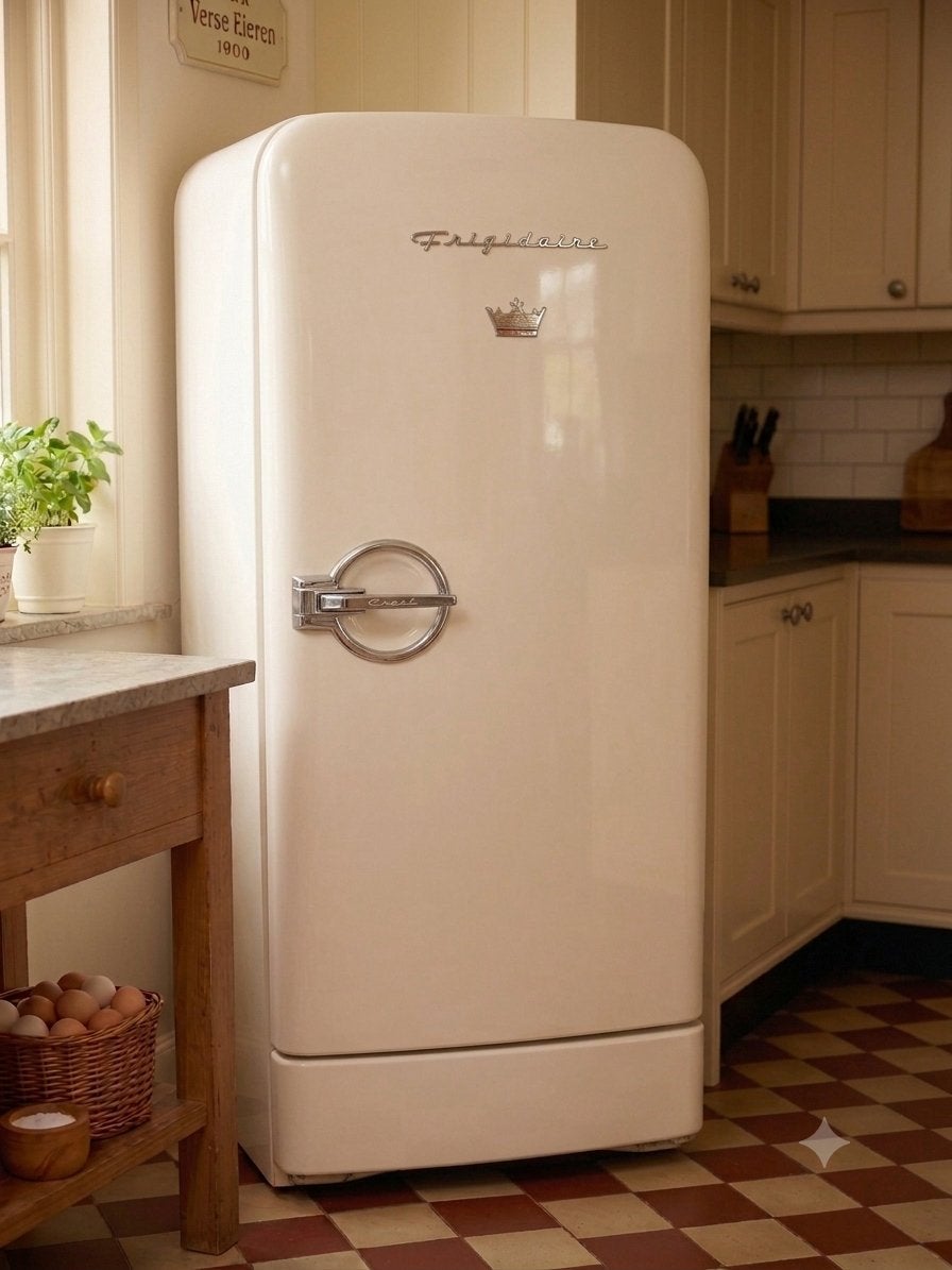 Unieke Vintage Frigidaire USA Koelkast met Vriesvak Werkend, Witgoed en Apparatuur, Koelkasten en IJskasten, 200 liter of meer