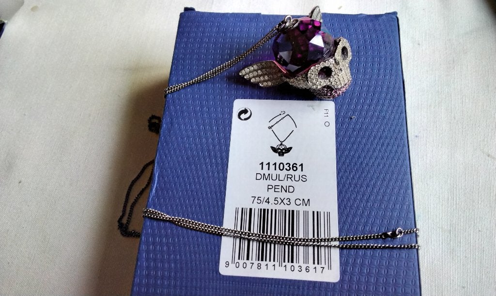 Swarovski Ketting met Pendant Skull ZELDZAAM uniek, Verzamelen, Ophalen of Verzenden, Zo goed als nieuw, Figuurtje